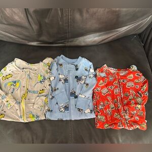 Set of Three Cartoon Print Baby Footies